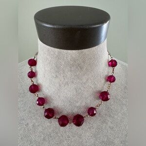 Antique Glass Beaded Necklace 16” Art Deco